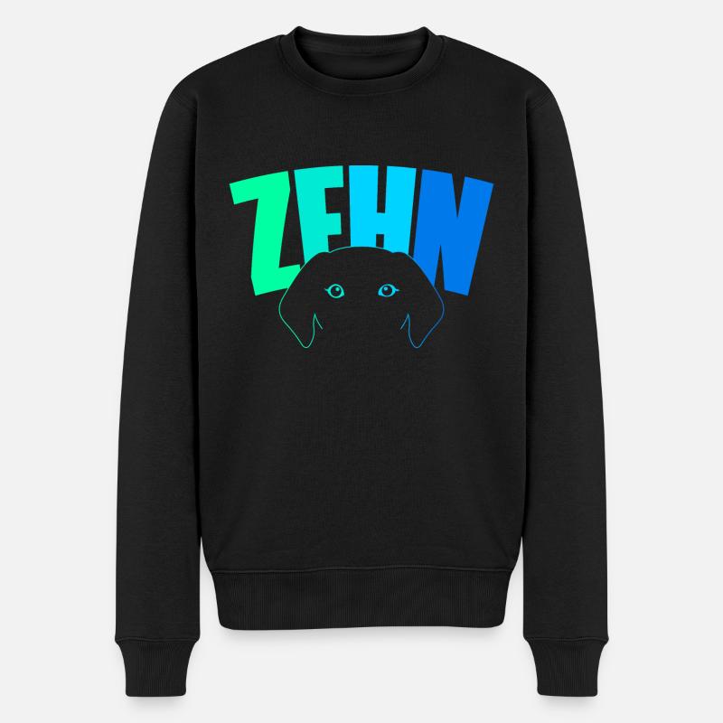 10. Geburtstag Jungen 10 Jahre alt Hündchen Hund - Männer Premium Bio Pullover - Schwarz