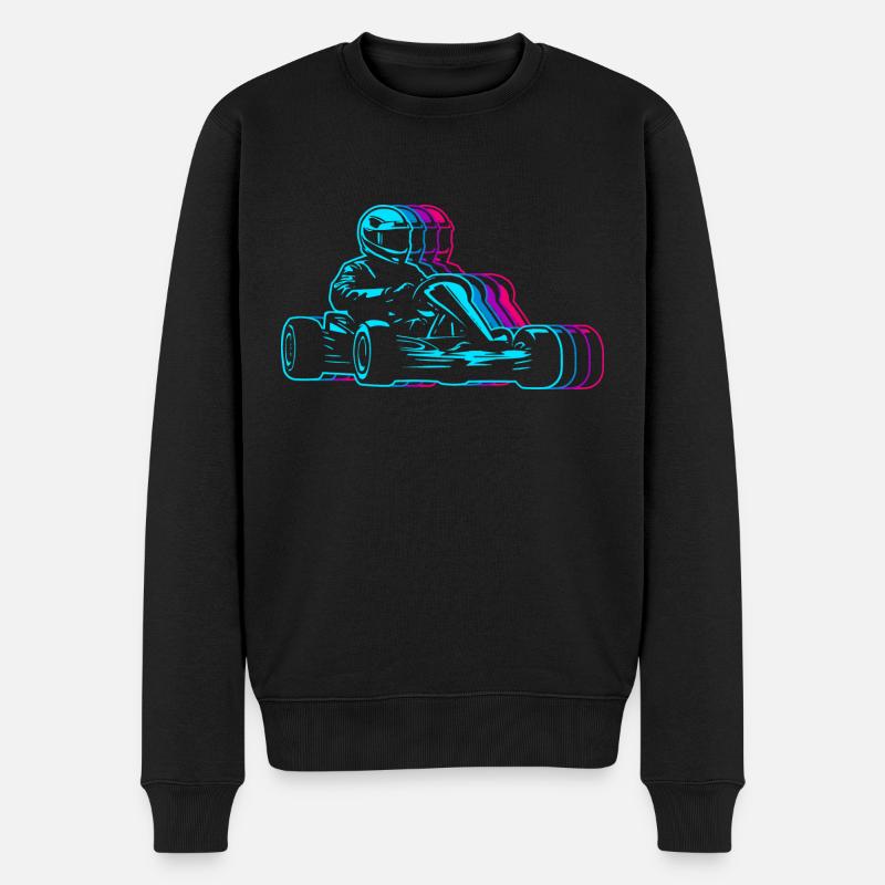 Kart Rennen Go Karts Mädchen Jungen Go-Kart - Männer Premium Bio Pullover - Schwarz