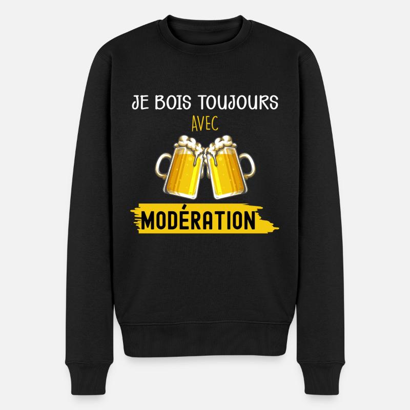 Boire Avec Modération - Pull Premium bio Homme - noir