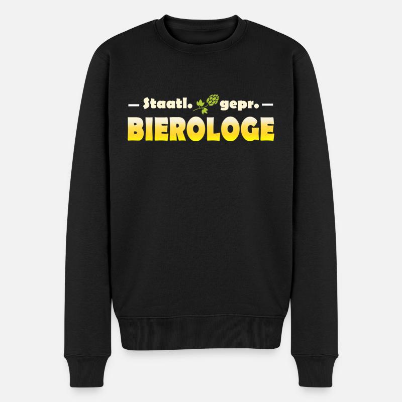 Bier Wissenschaft Alkohol - Männer Premium Bio Pullover - Schwarz