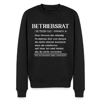 Betriebsrat Definition Duden - Männer Premium Bio Pullover - Schwarz - Vorne - Nico (187cm)
