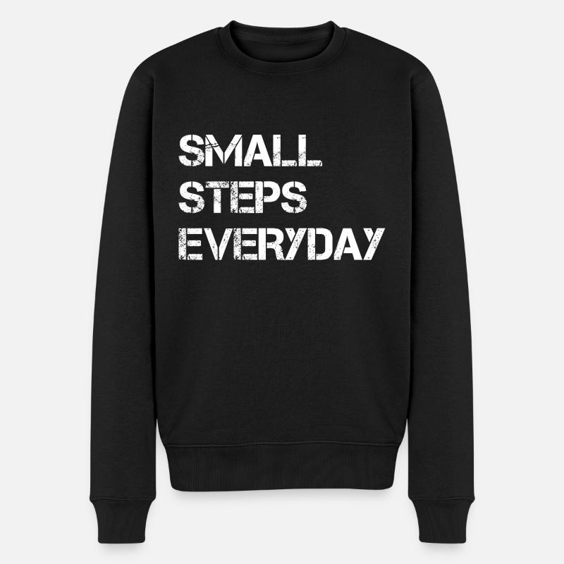 Small Steps Everyday - Männer Premium Bio Pullover - Schwarz