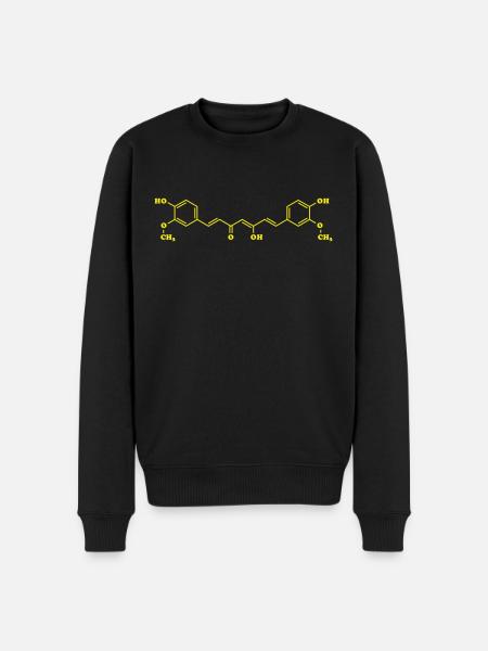 Turmeric Curcumin Molecular Chemical Formula - Men's Premium Organic Jumper - black