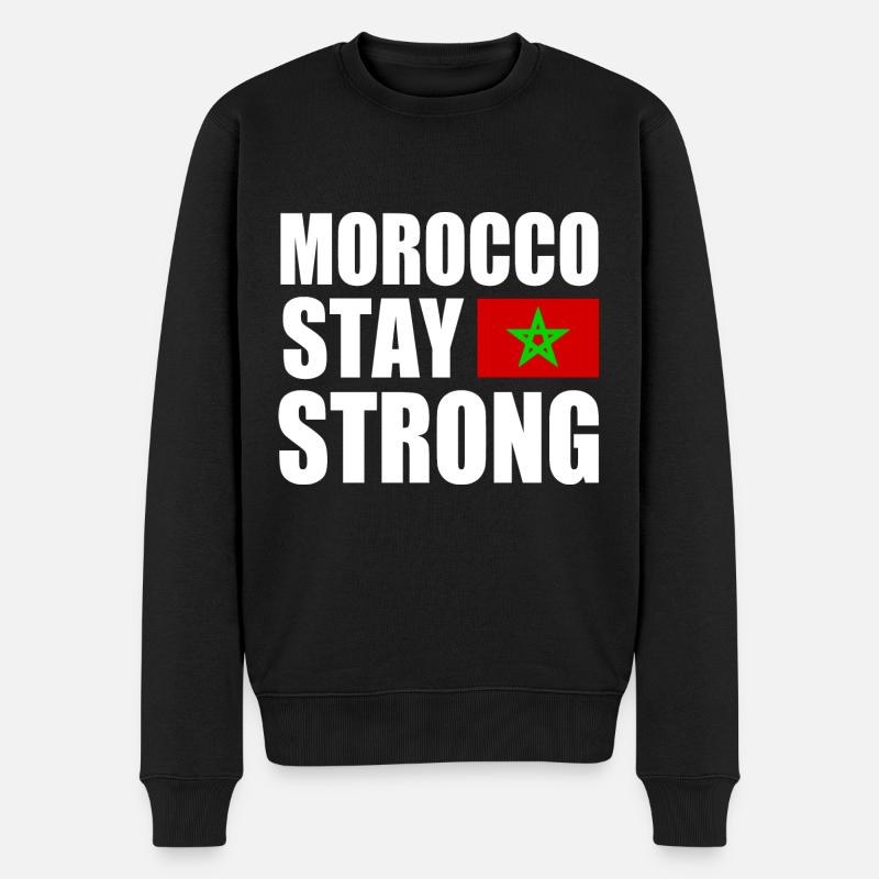 Morocco stay strong - Männer Premium Bio Pullover - Schwarz