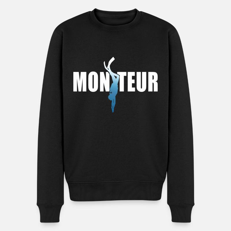 moniteur plongée sous marine coach plongeur - Pull Premium bio Homme - noir