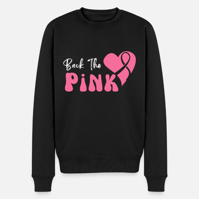 Back the Pink Brustkrebs Awareness - Männer Premium Bio Pullover - Schwarz