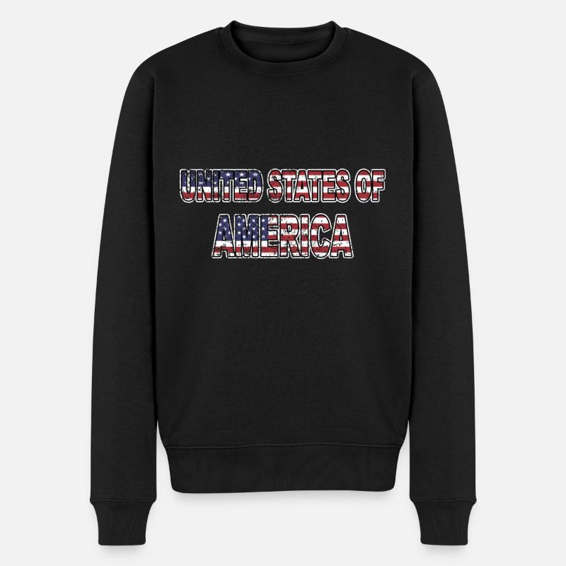 États-Unis d'Amérique USA lettrage - Pull Premium bio Homme - noir