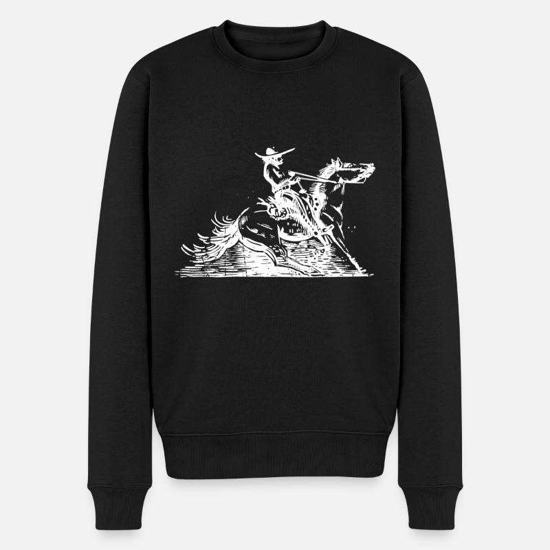 Cheval Rodeo Western - Pull Premium bio Homme - noir