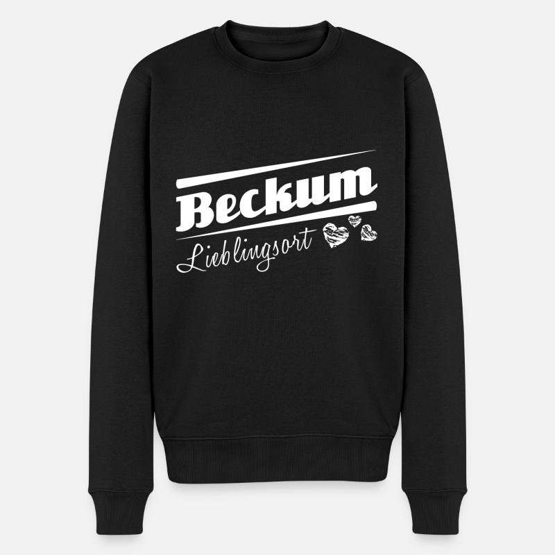 Beckum - Lieblingsort mit Stadtnamen - Männer Premium Bio Pullover - Schwarz