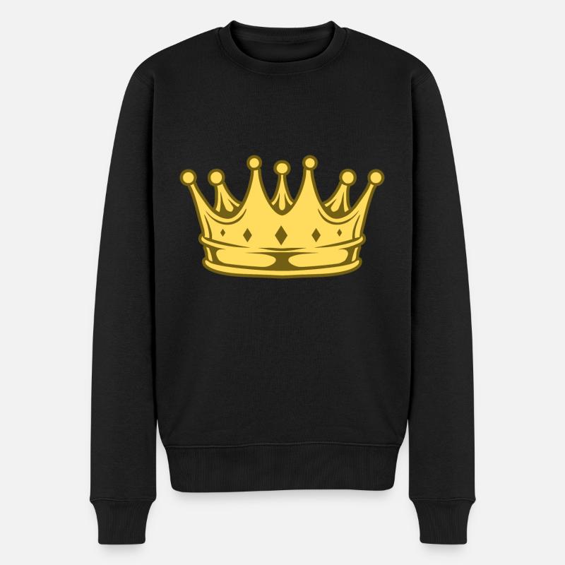 Krone - Männer Premium Bio Pullover - Schwarz