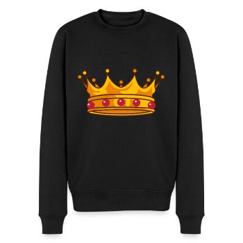 Couronne d’or - Pull Premium bio Homme - noir - Devant - Nico (187cm)
