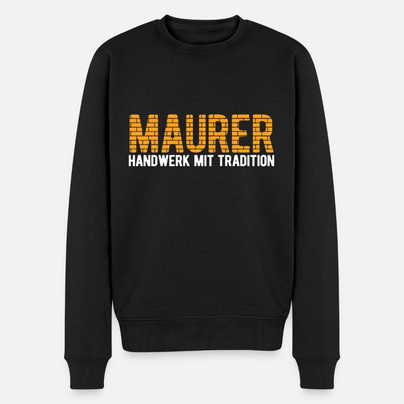 Maurer Bau - Männer Premium Bio Pullover - Schwarz