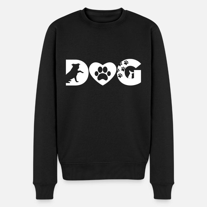 DOG Hund - Männer Premium Bio Pullover - Schwarz