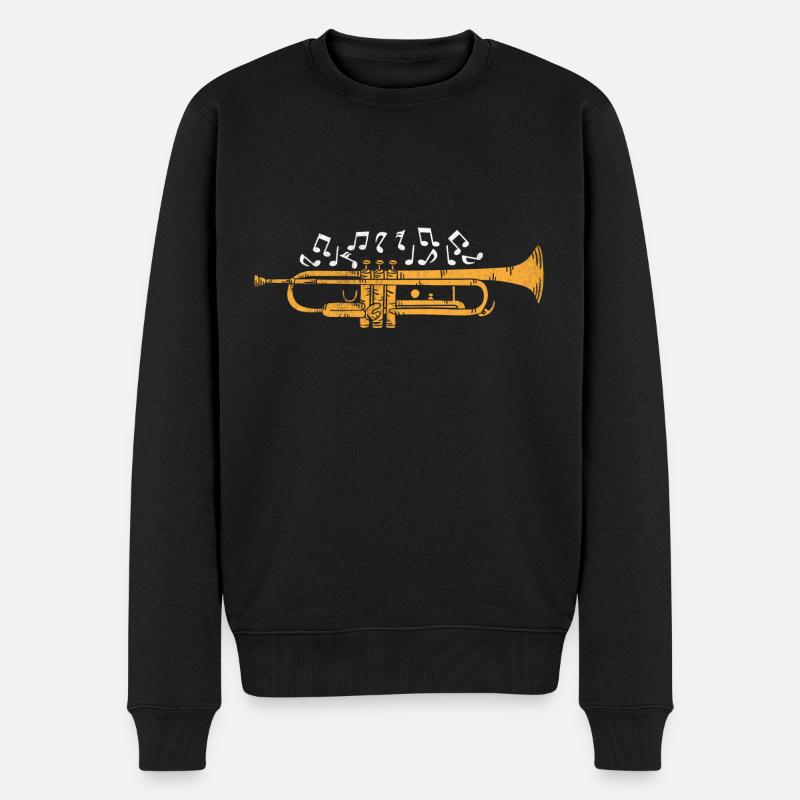 Trompete - Männer Premium Bio Pullover - Schwarz