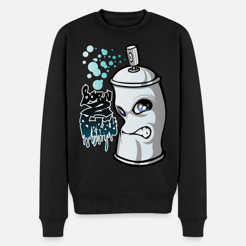 Spray and graffiti - Pull Premium bio Homme - noir