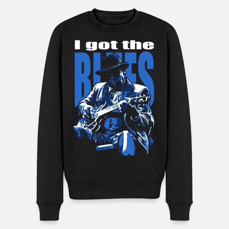 I got the blues - Pull Premium bio Homme - noir