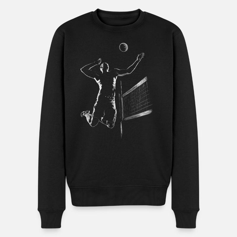 Volleyball - Männer Premium Bio Pullover - Schwarz