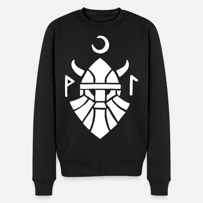 Symbole blanc du guerrier viking - Pull Premium bio Homme - noir