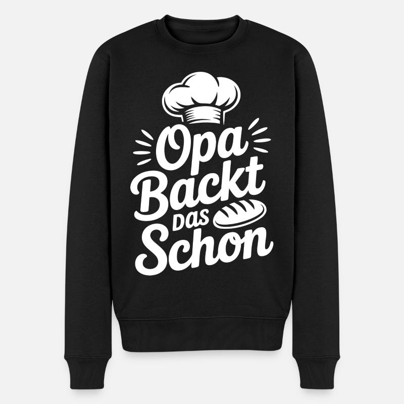 Opa backt das Schon - Männer Premium Bio Pullover - Schwarz
