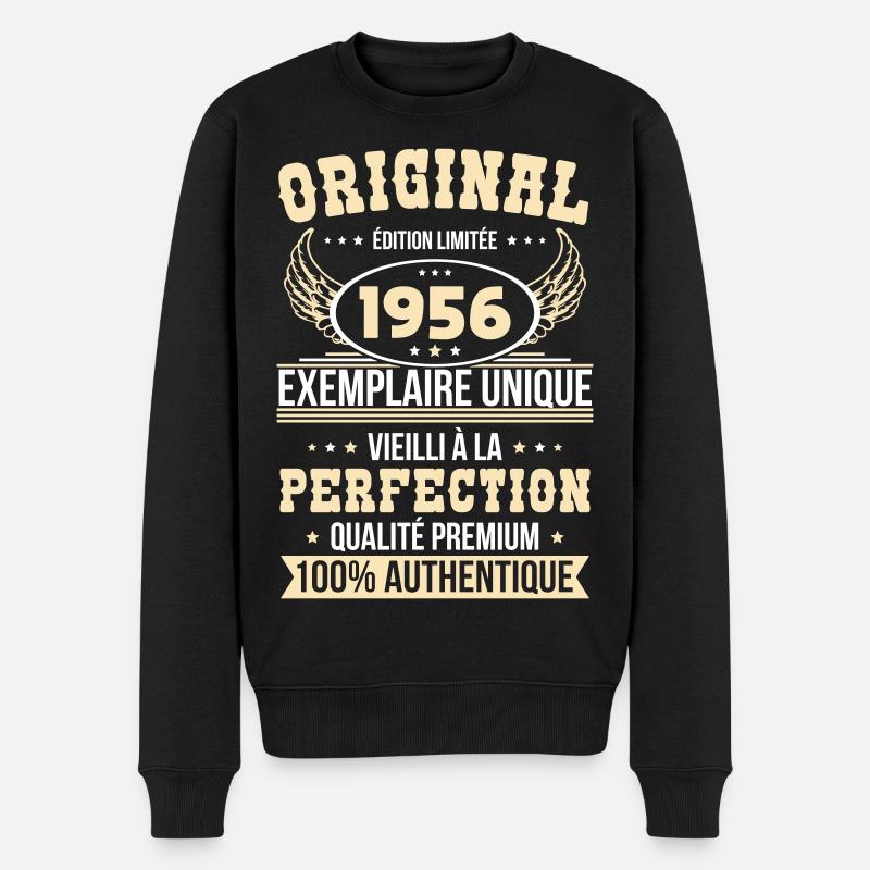 1956 – Exemplaire unique – Qualité premium - Pull Premium bio Homme - noir