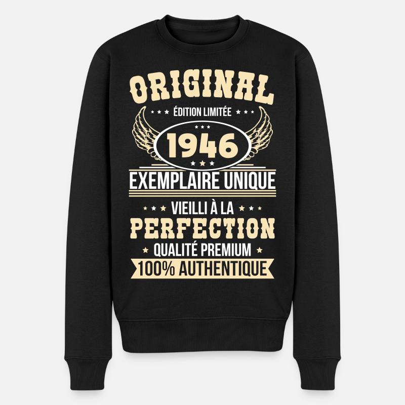 1946 – Exemplaire unique – Qualité premium - Pull Premium bio Homme - noir