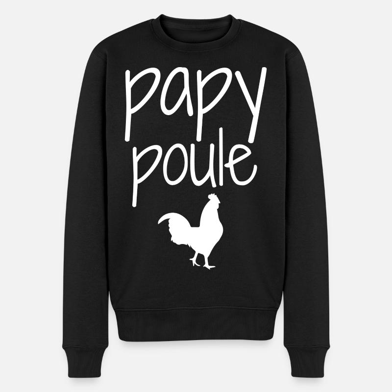 Papy Poule - Pull Premium bio Homme - noir