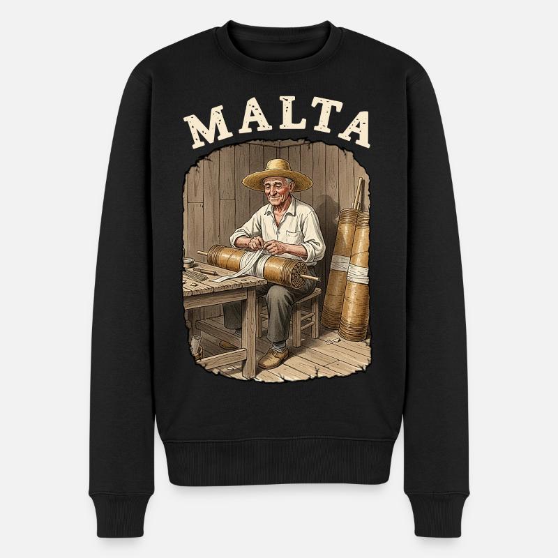 Feux d’artifice pyro de Malte - Pull Premium bio Homme - noir