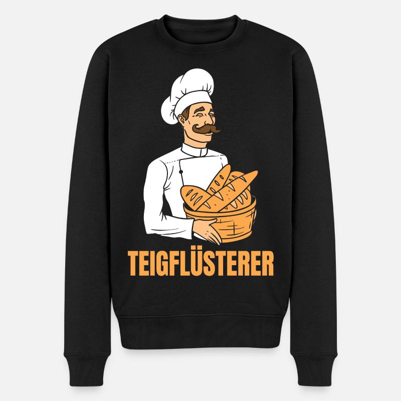Bäcker Brotkorb Bäckermütze Teigflüsterer - Männer Premium Bio Pullover - Schwarz