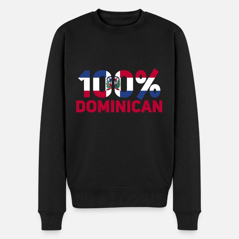 Drapeau dominicain - Pull Premium bio Homme - noir