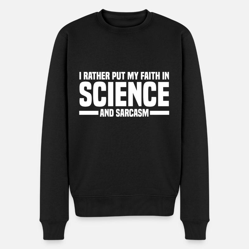 Atheismus Religion Glaube Atheisten Wissenschaft - Männer Premium Bio Pullover - Schwarz