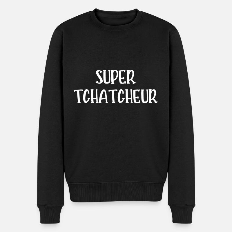 super tchatcheur - Pull Premium bio Homme - noir