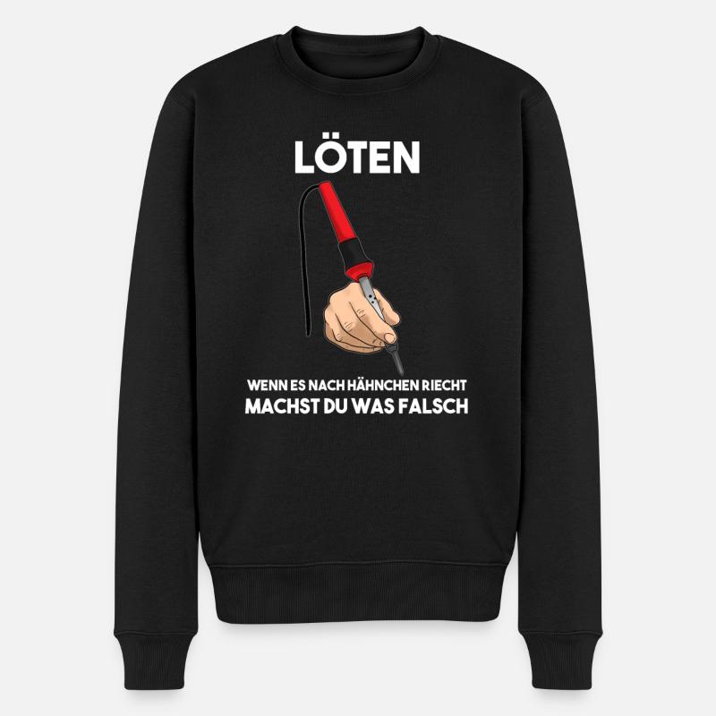 Löten - Männer Premium Bio Pullover - Schwarz