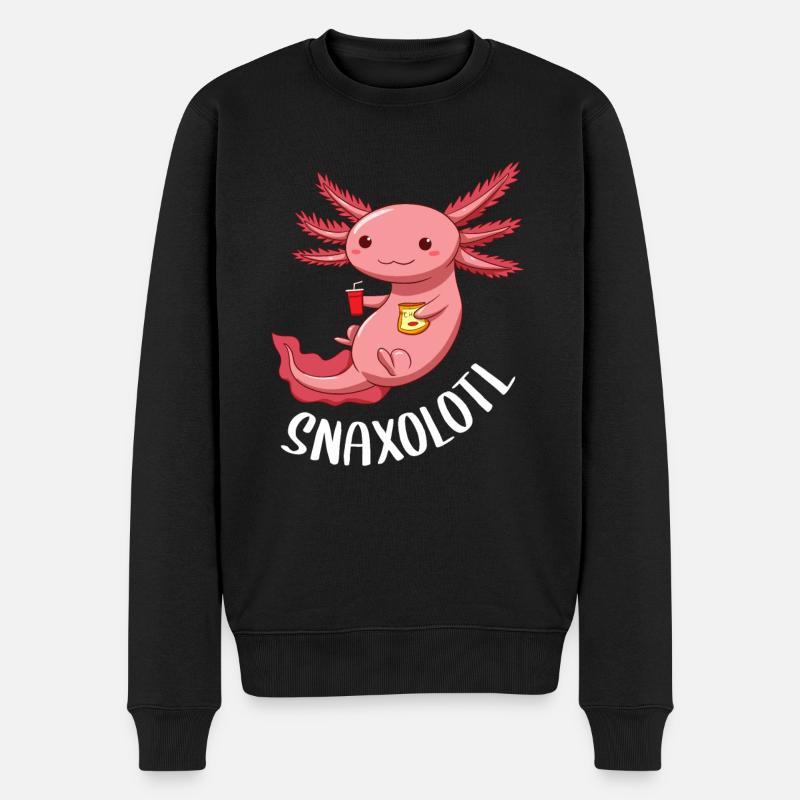 Snaxolotl Snacks Axolotl - Pull Premium bio Homme - noir