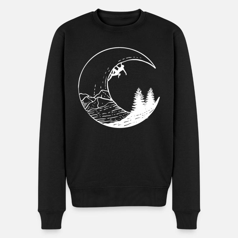 Lune et alpiniste - Pull Premium bio Homme - noir
