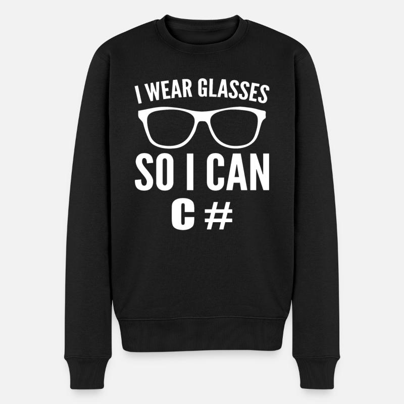 Lustiger Computerprogrammierer Computerfreak - Männer Premium Bio Pullover - Schwarz