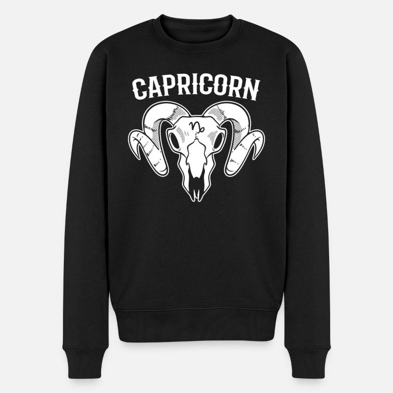Steinbock -Sternzeichen Tarotkartenleser - Männer Premium Bio Pullover - Schwarz