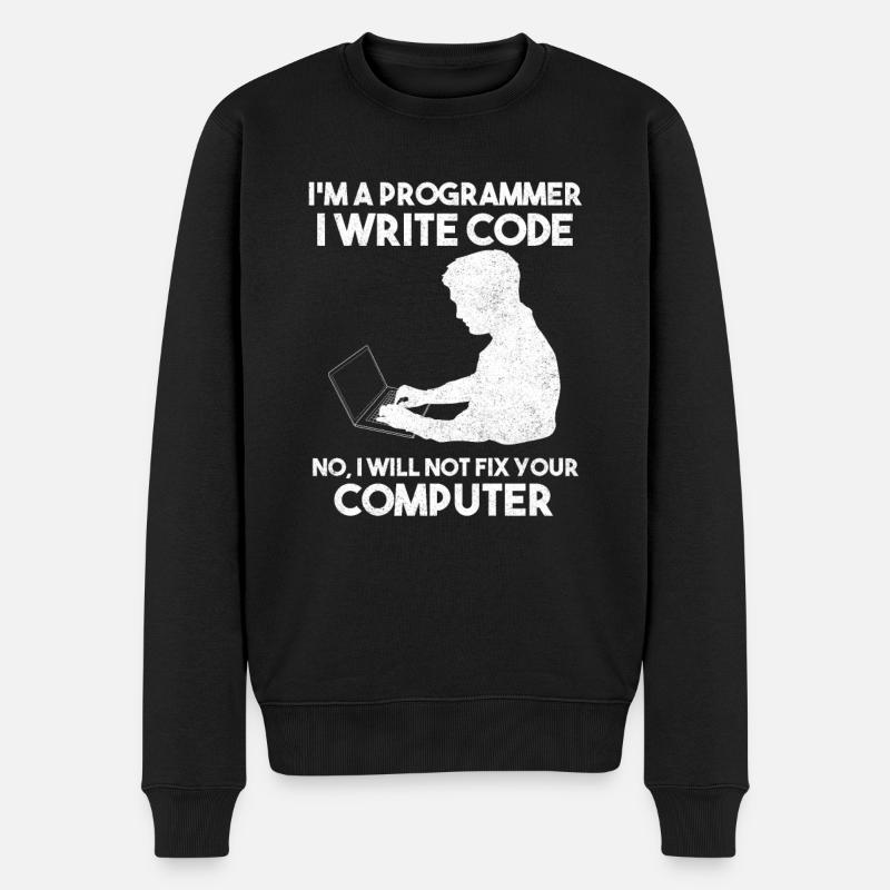 Programmierhumor Softwareentwickler - Männer Premium Bio Pullover - Schwarz