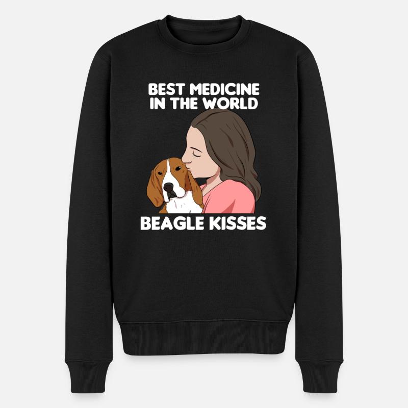 Beagle embrasse l’amant beagle - Pull Premium bio Homme - noir