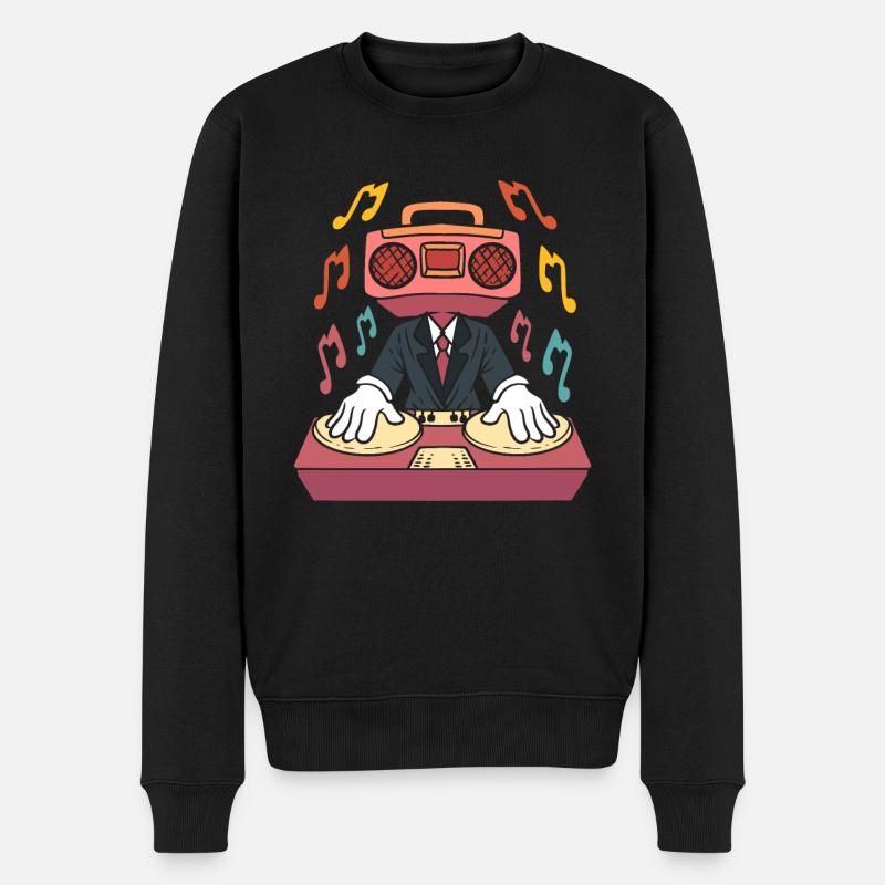 DJ Musik Discjockey - Männer Premium Bio Pullover - Schwarz