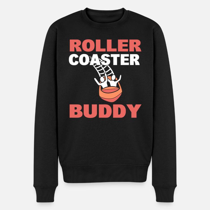 Roller Coaster Buddy Achterbahnliebhaber - Männer Premium Bio Pullover - Schwarz
