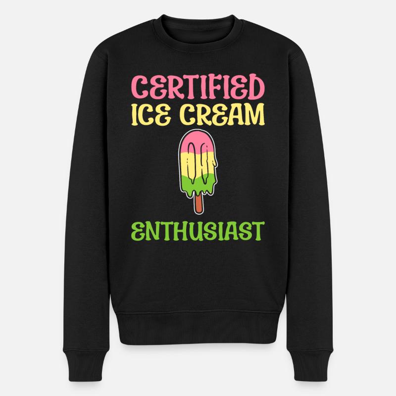 Eisliebhaber - Männer Premium Bio Pullover - Schwarz