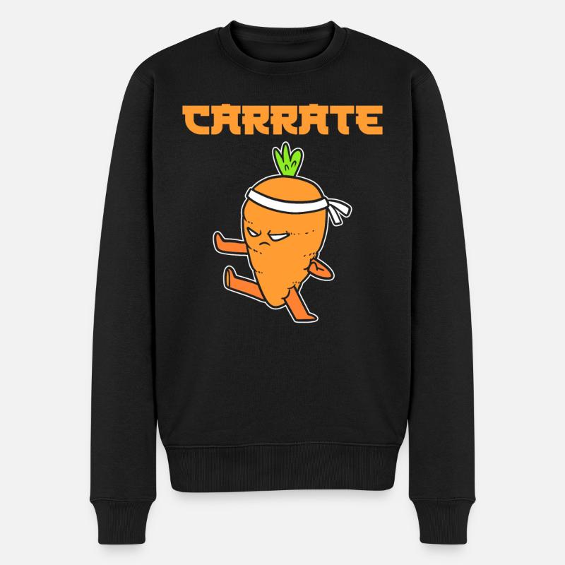 Karotten Wortspiel Vegetarier - Männer Premium Bio Pullover - Schwarz