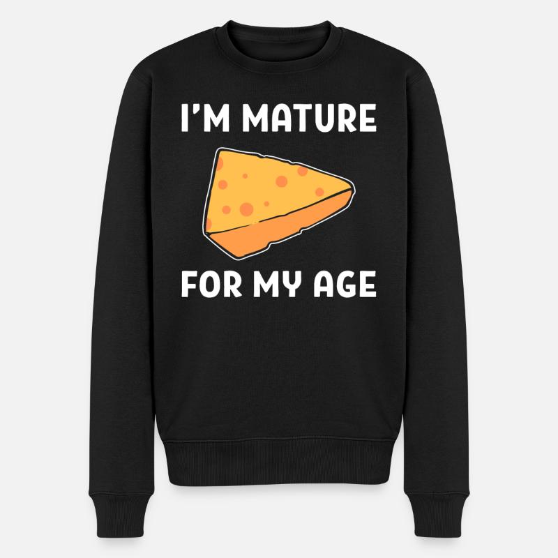 Lustiger Käse Wortspiel Käsemacher - Männer Premium Bio Pullover - Schwarz
