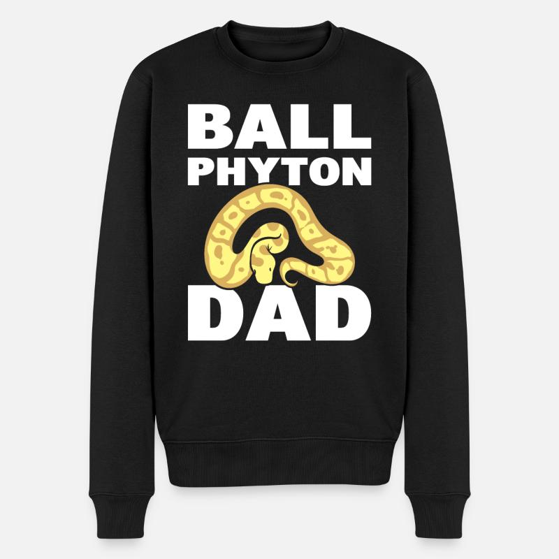 Ball Python Dad Serpentologe - Männer Premium Bio Pullover - Schwarz