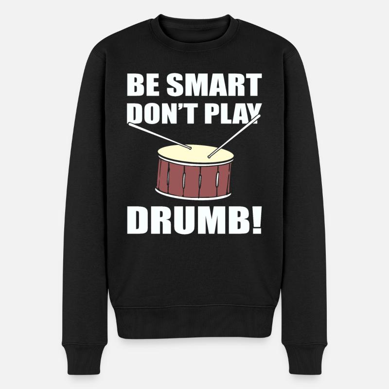 Schlagzeuger Wortspiele Drum Player - Männer Premium Bio Pullover - Schwarz