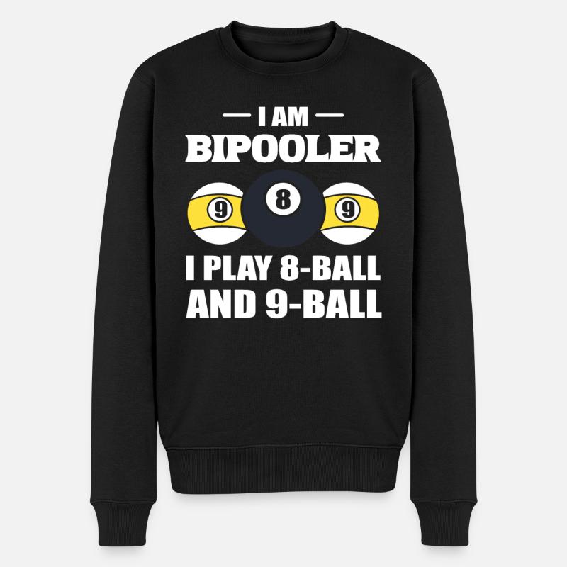 Lustiger Pool -Billard Billardspieler - Männer Premium Bio Pullover - Schwarz