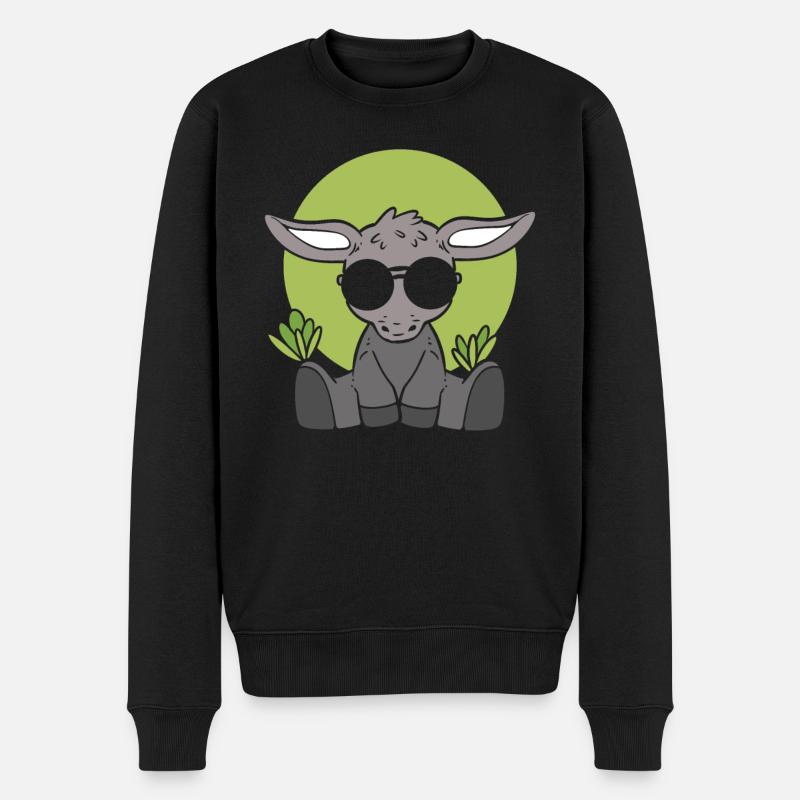 Netter kleiner Esel Stockman - Männer Premium Bio Pullover - Schwarz
