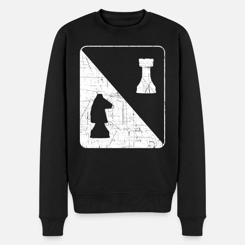 Schachfiguren Schachtrainer - Männer Premium Bio Pullover - Schwarz
