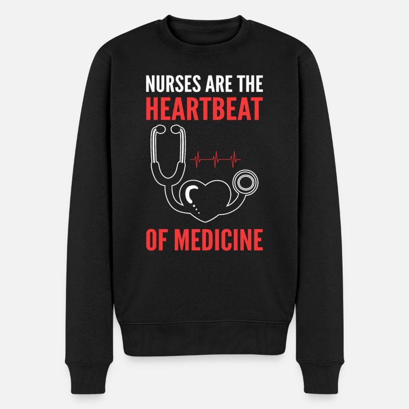 Lustige Krankenschwester - Männer Premium Bio Pullover - Schwarz