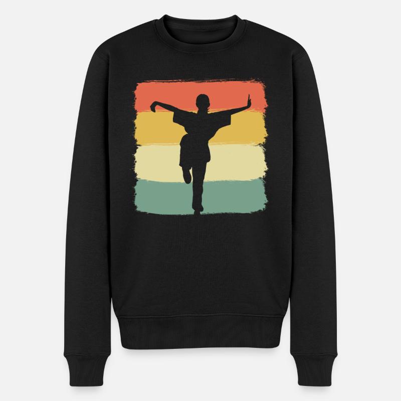 Kung-Fu-Kampf Kampfsportler - Männer Premium Bio Pullover - Schwarz